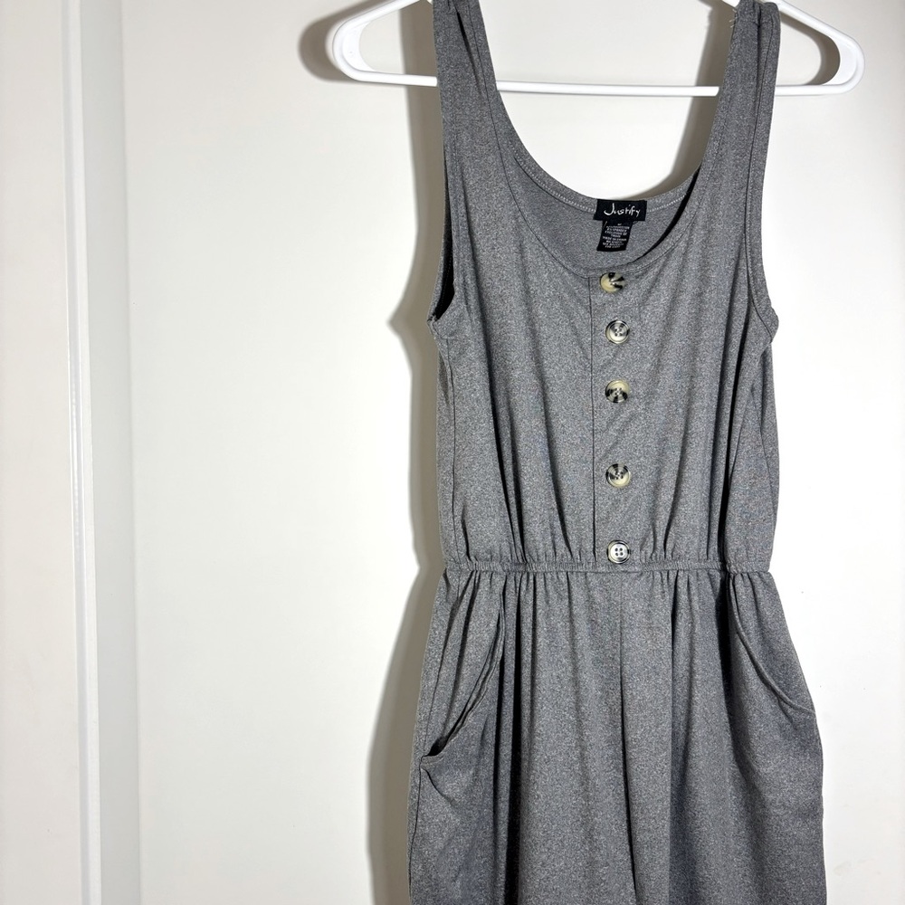 Ultra-soft Jersey Sleeveless Grey Jumpsuit with Pockets